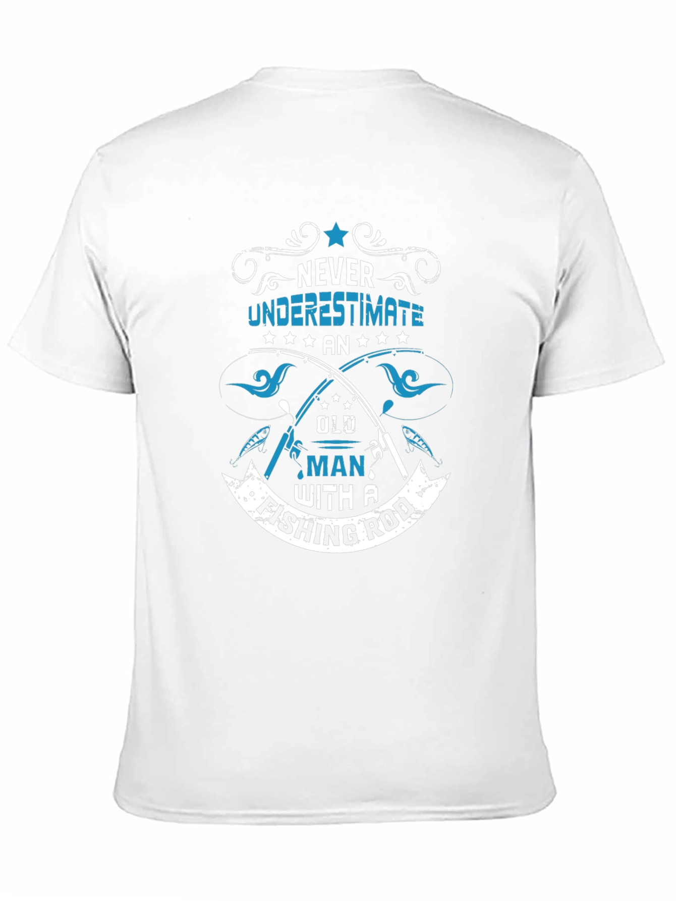 Never Underestimate Old Man Fishing Rod T-Shirt
