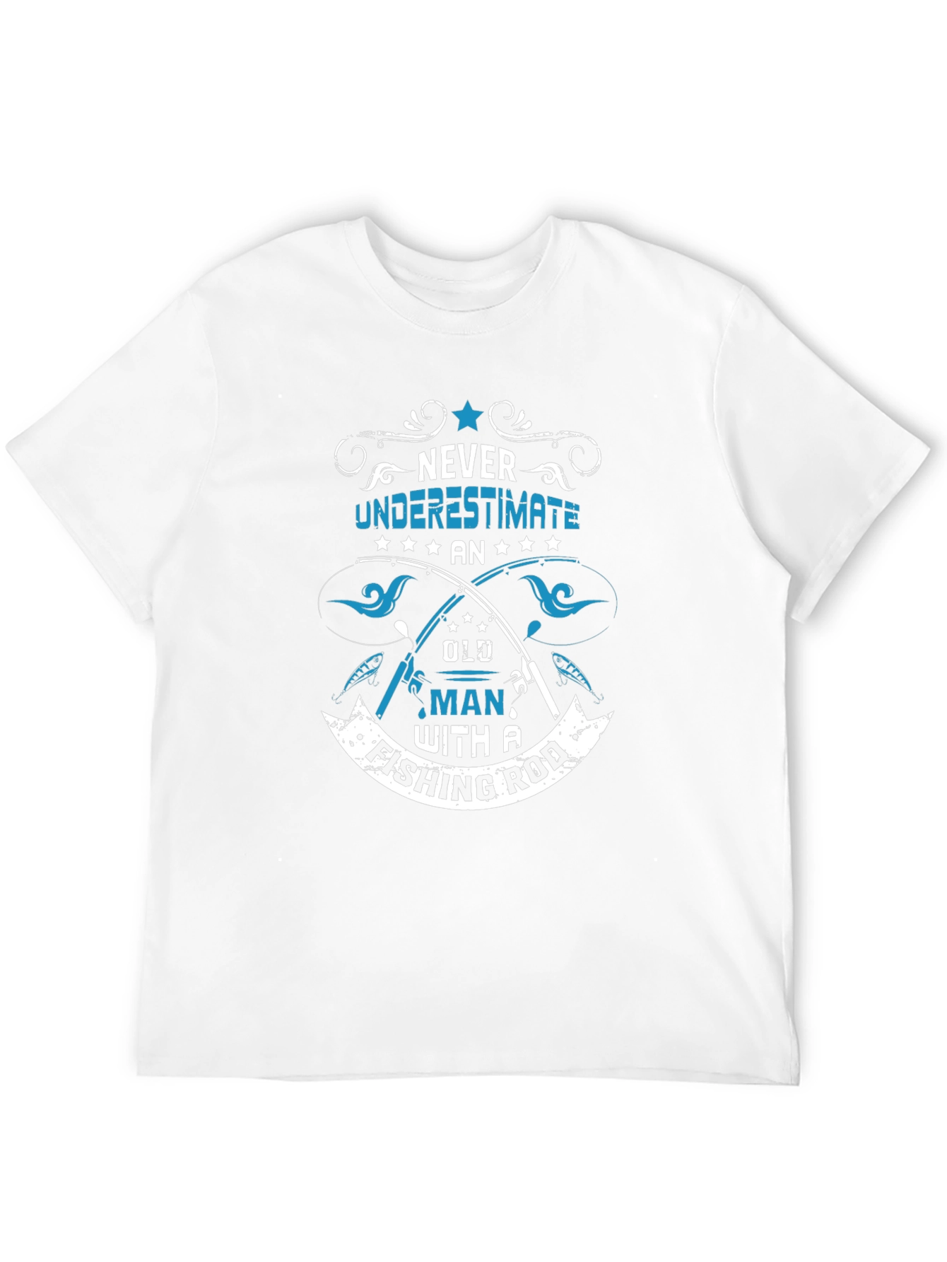 Never Underestimate Old Man Fishing Rod T-Shirt