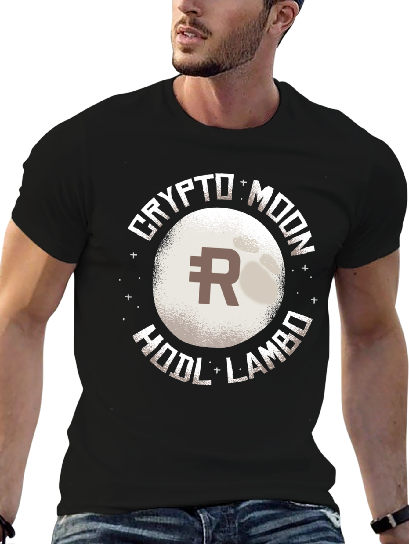 Crypto Moon HODL Lambo Black T-Shirt