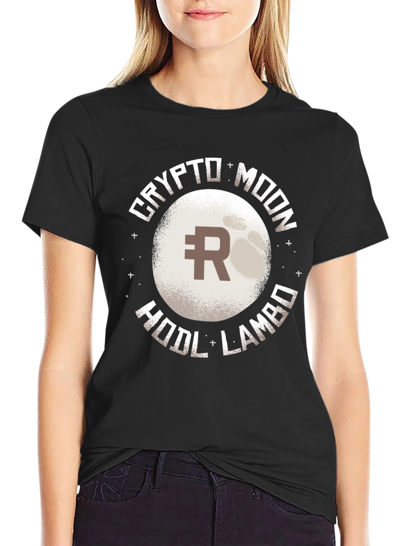 Crypto Moon HODL Lambo Black T-Shirt