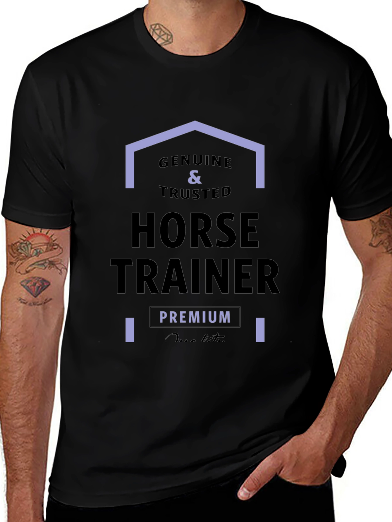 Genuine Horse Trainer Premium Quality Black Tee