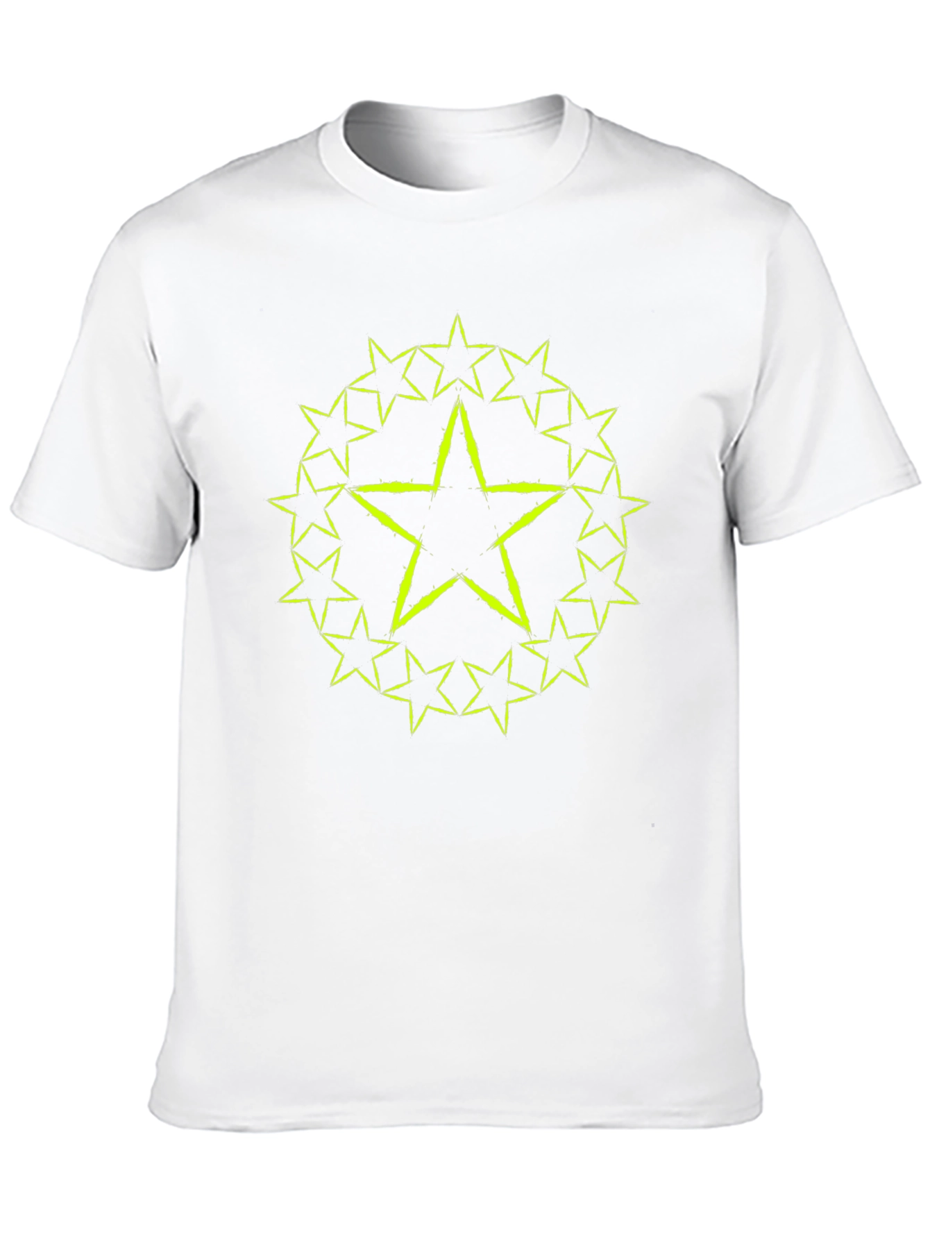 Star Circle Graphic Tee - Black Cotton T-Shirt
