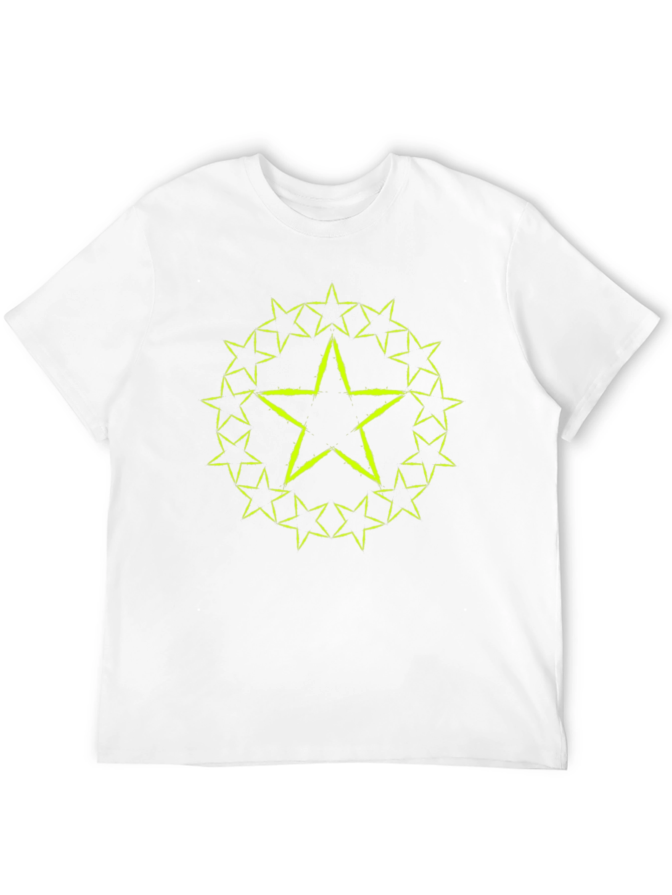 Star Circle Graphic Tee - Black Cotton T-Shirt