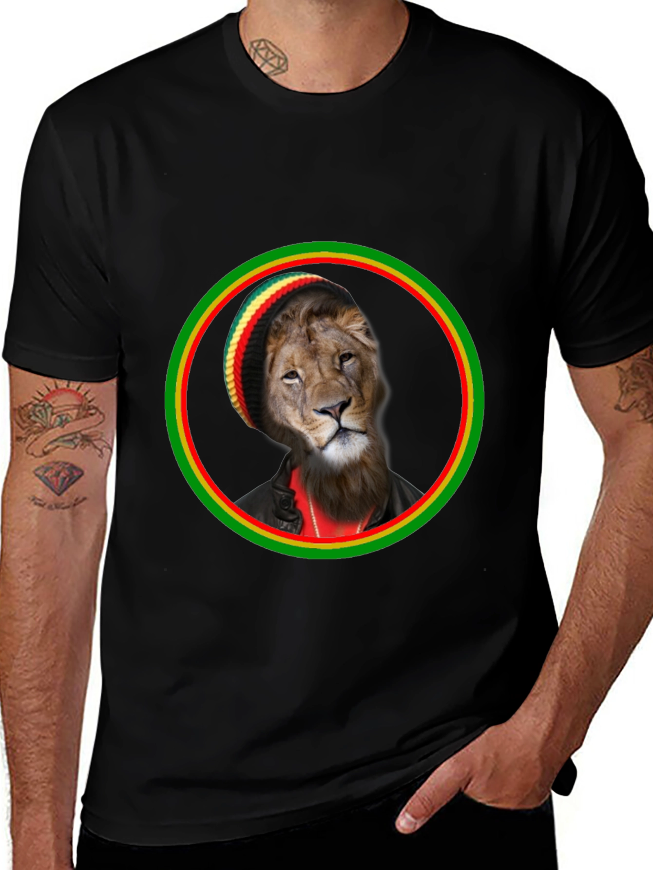 Lion Rasta Graphic Tee - Reggae Vibes