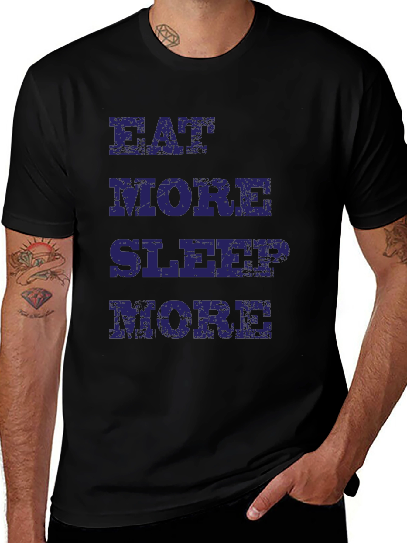 Eat More Sleep More Black T-Shirt