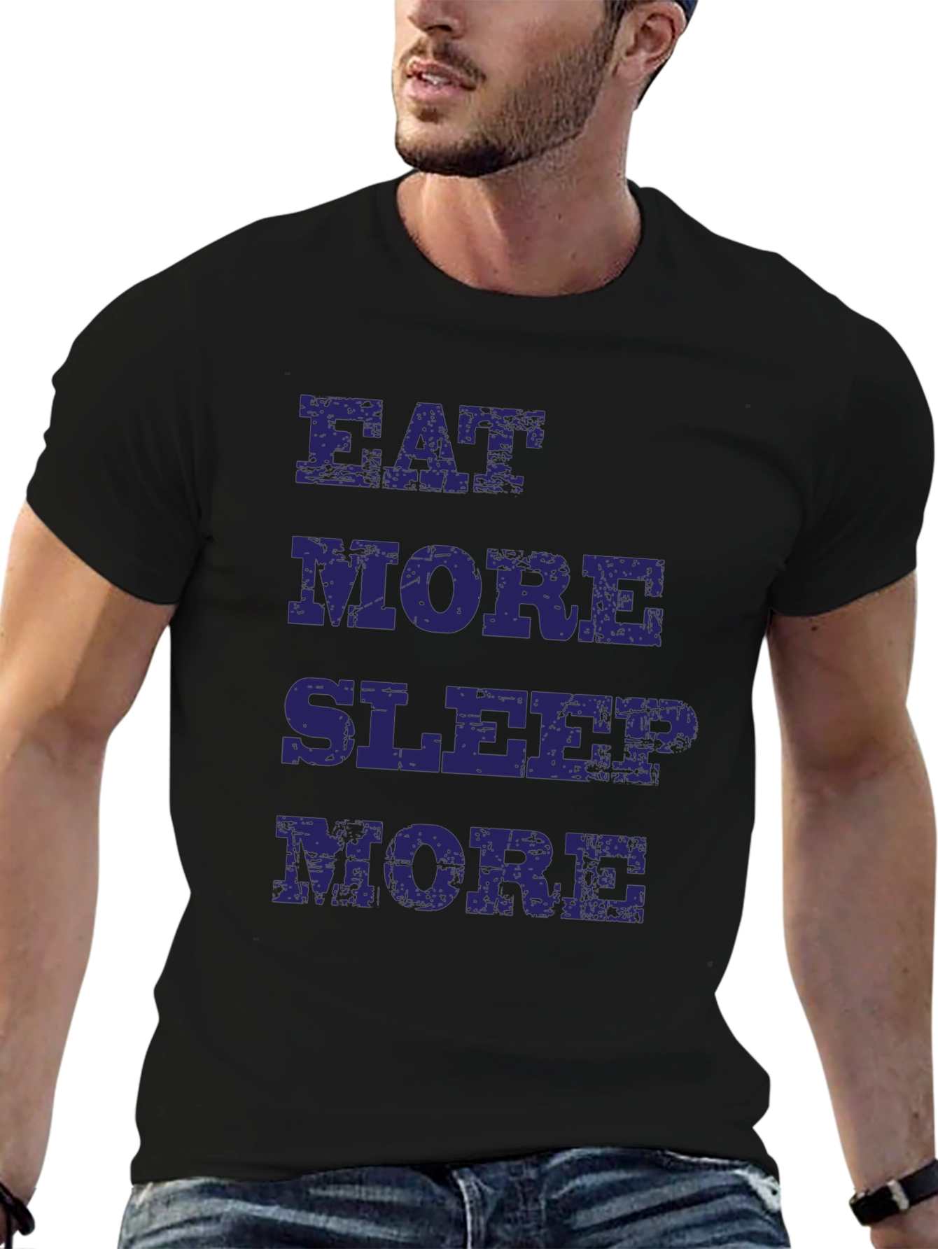 Eat More Sleep More Black T-Shirt