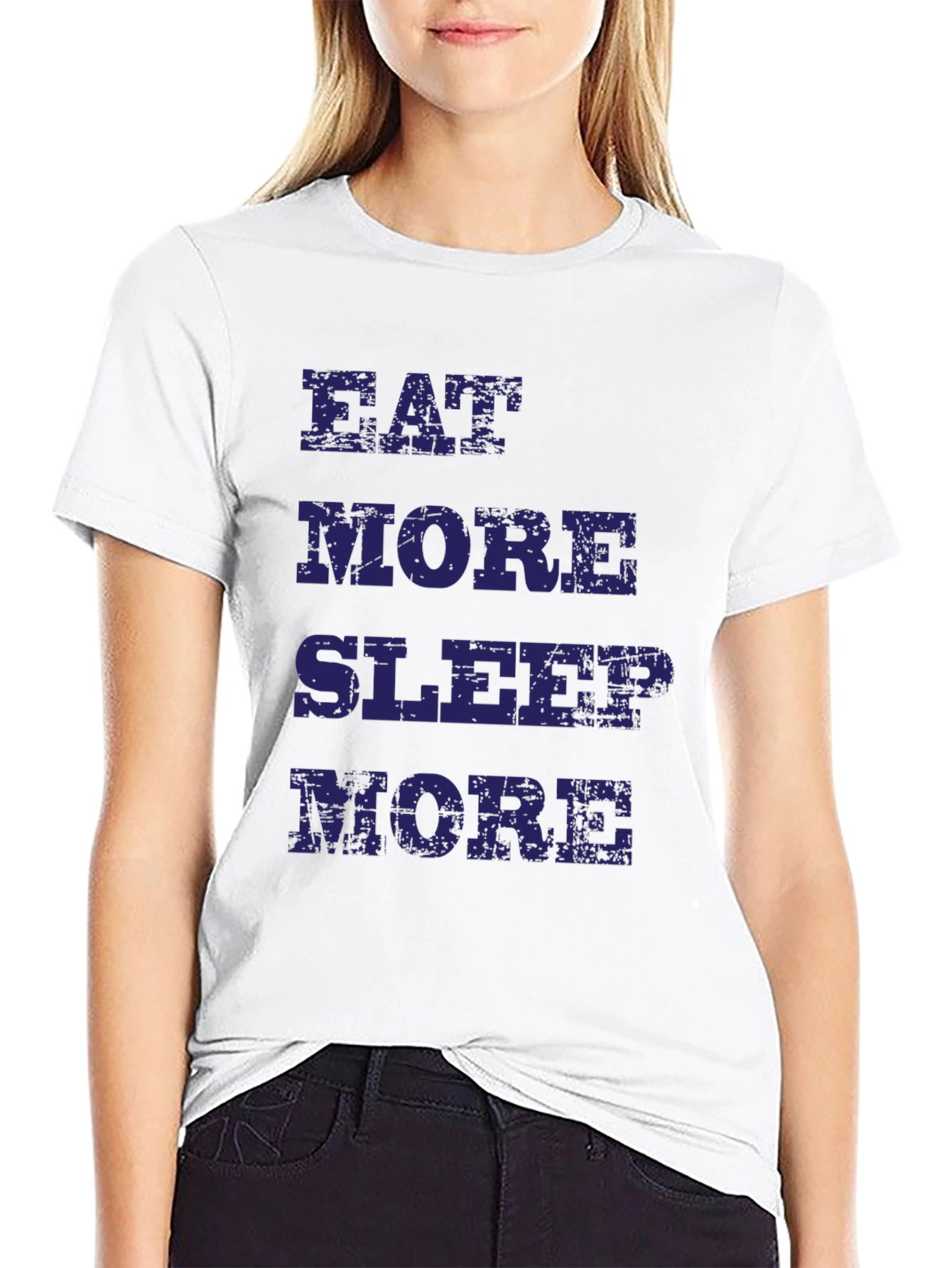 Eat More Sleep More Black T-Shirt