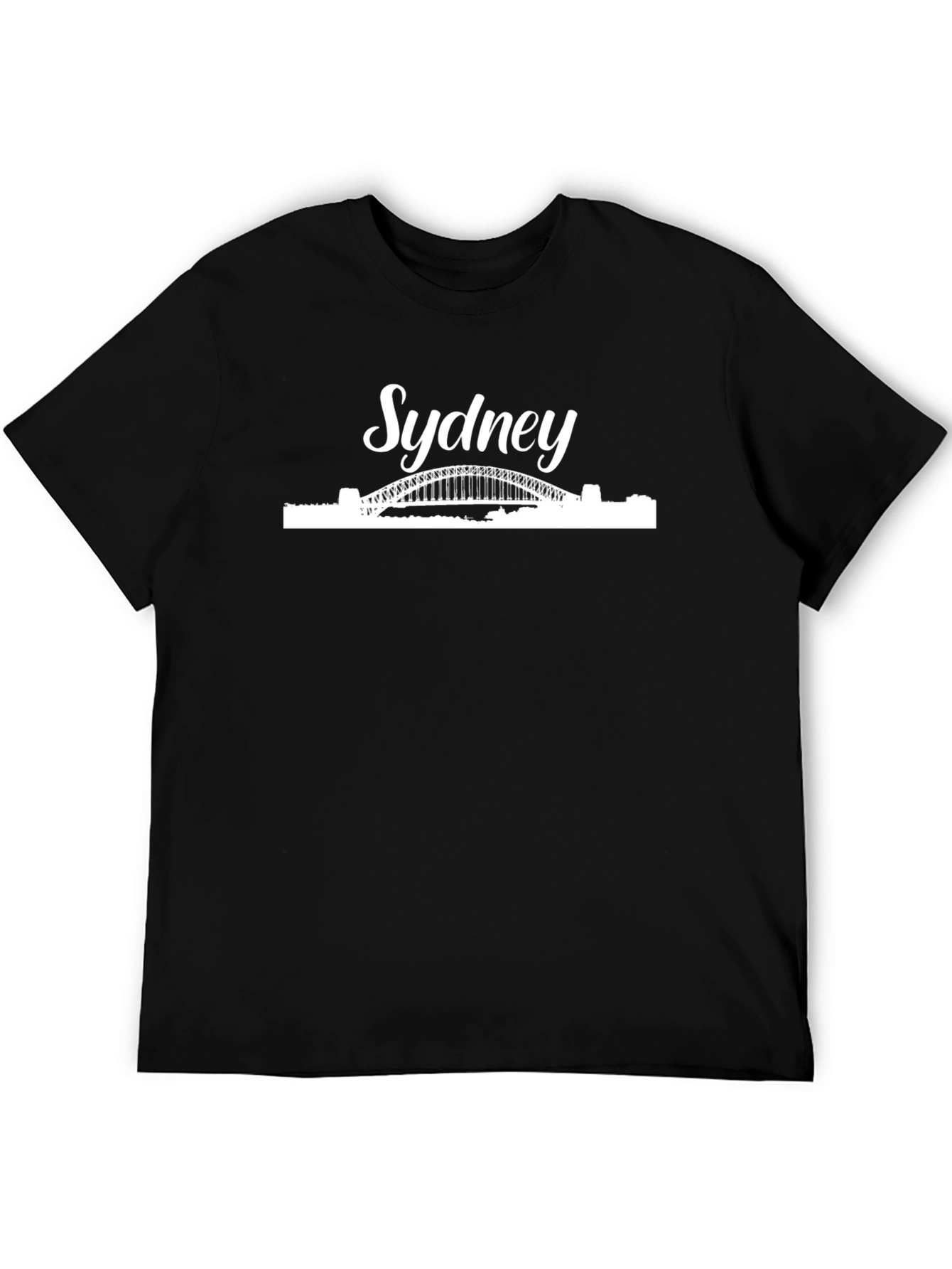 Sydney Skyline Graphic Tee - Black Cotton T-Shirt
