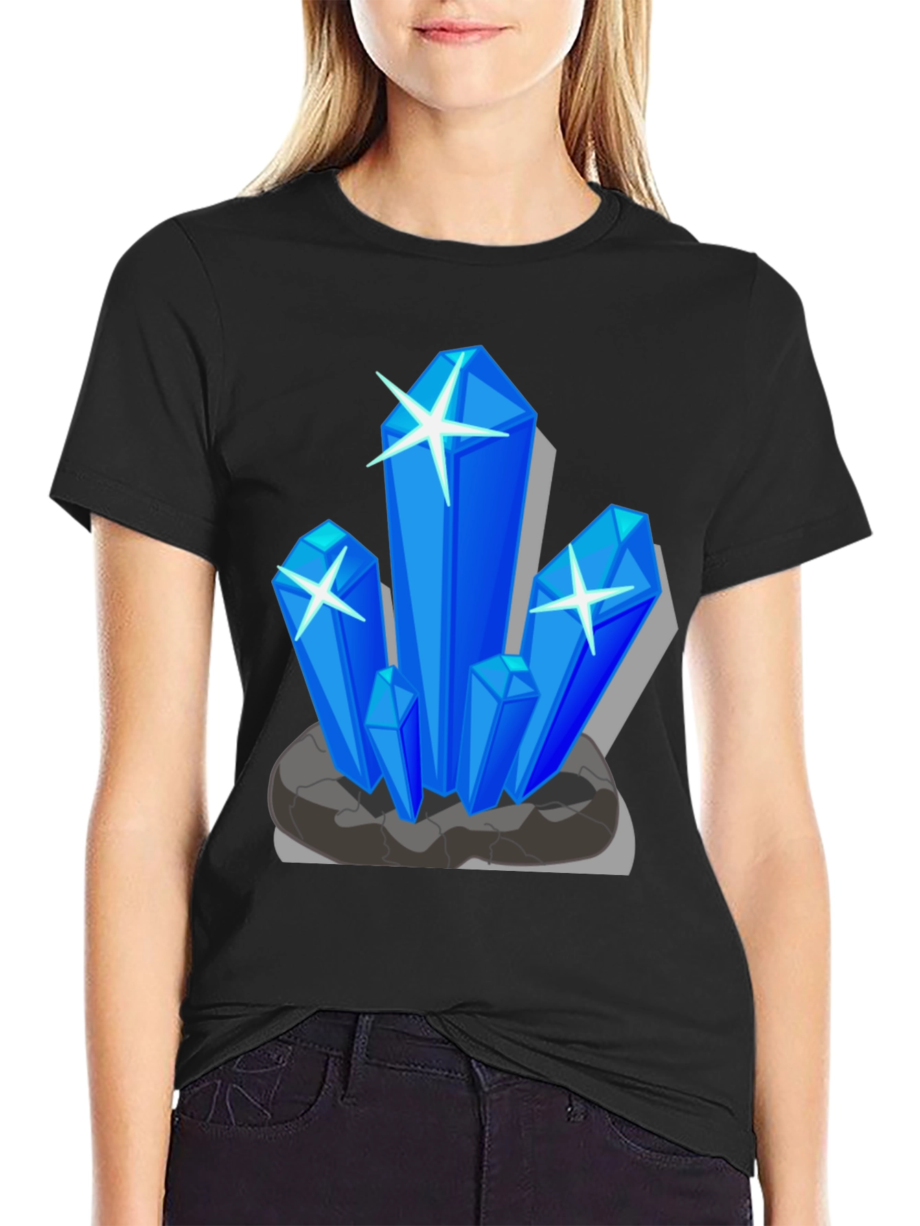 Crystal Design Black T-Shirt