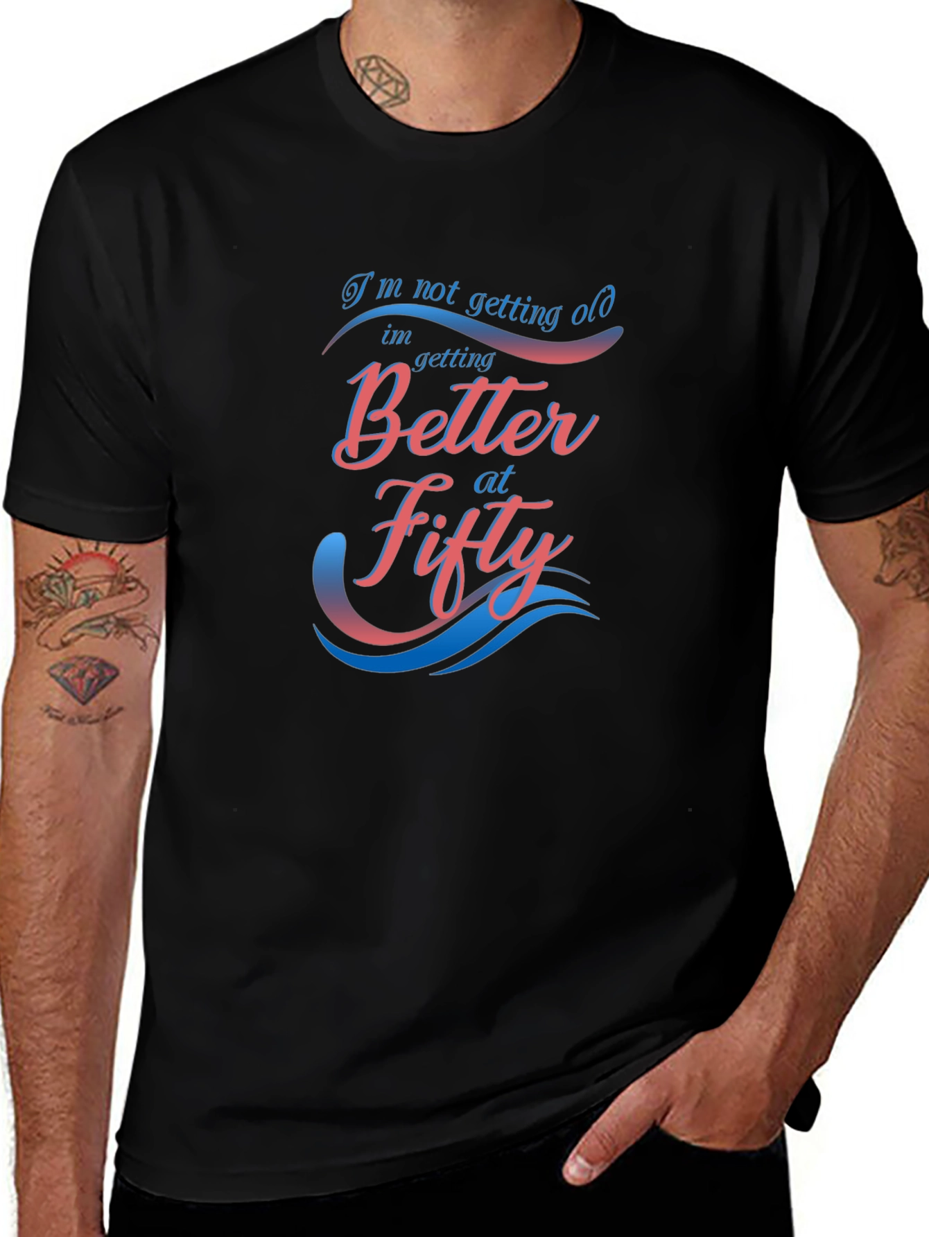 Better at Fifty Graphic T-Shirt - Black