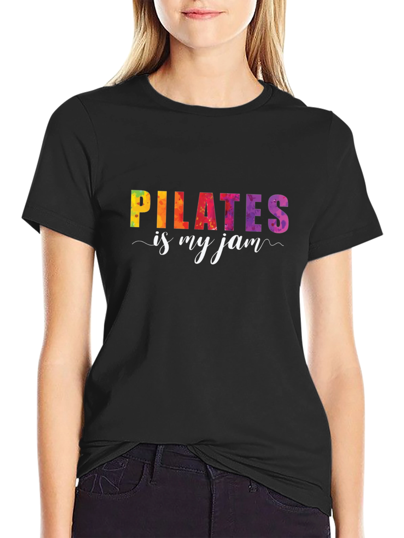 Pilates Is My Jam Graphic Tee - Black T-Shirt