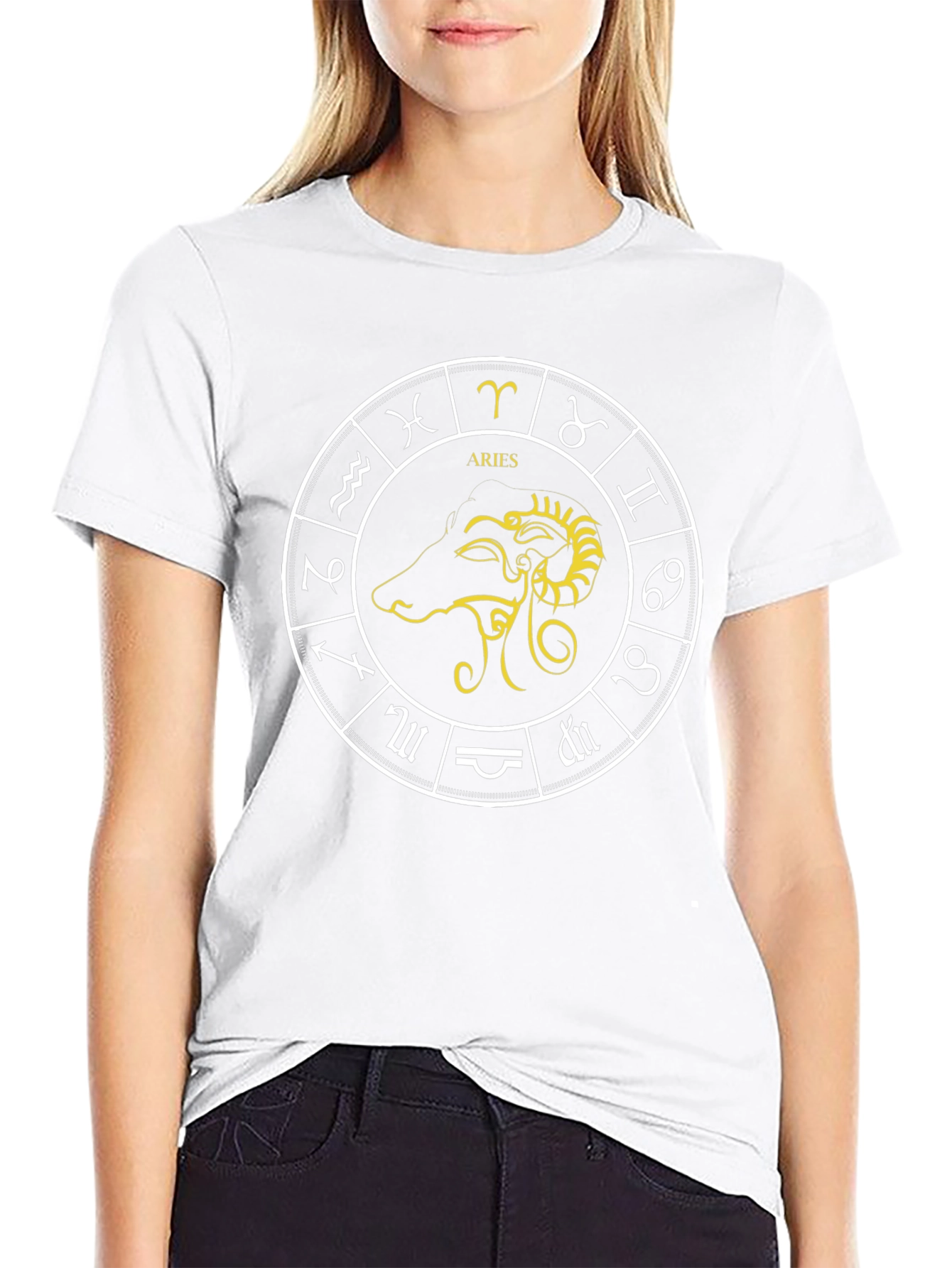 Aries Zodiac Graphic Tee - Black Cotton Comfort