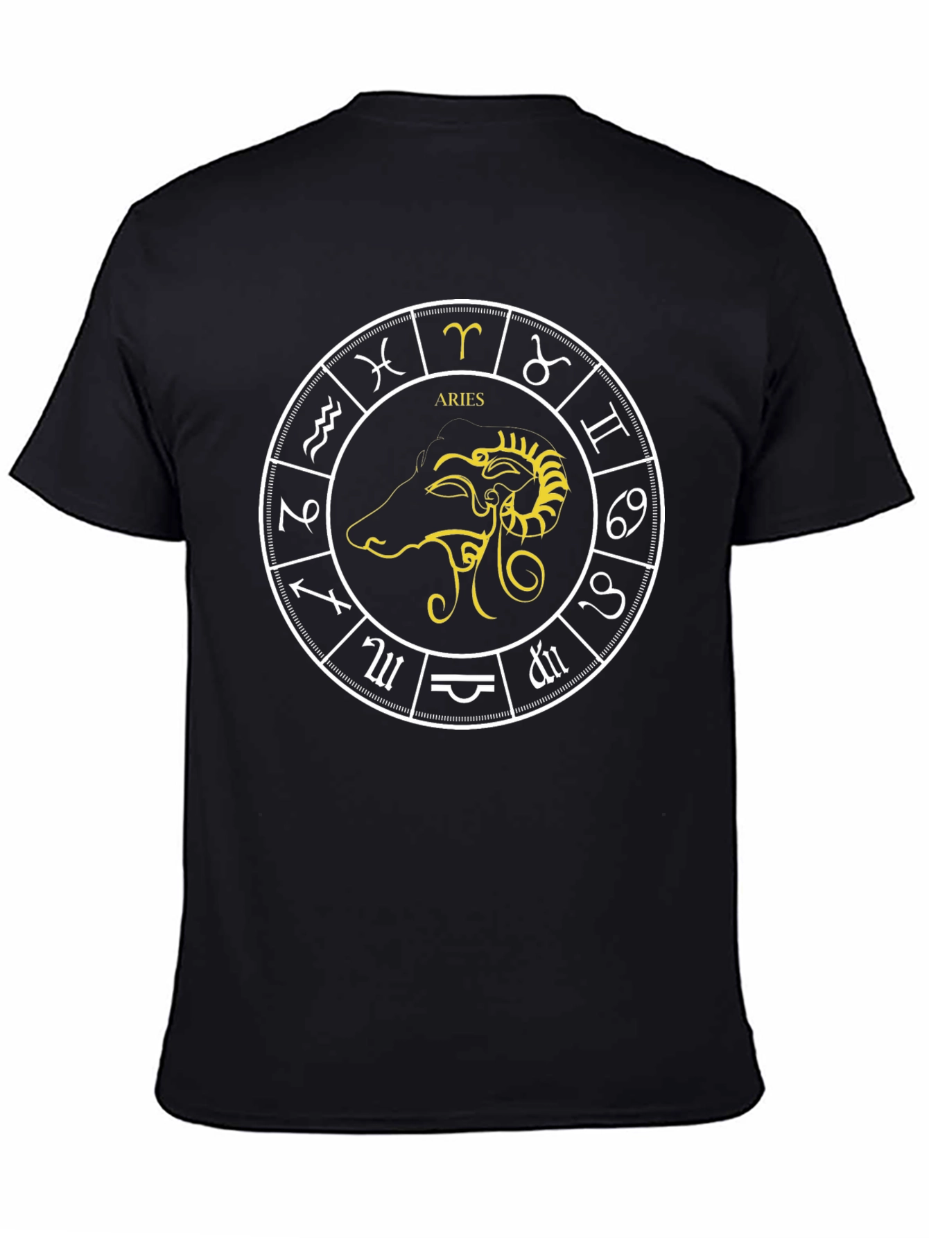 Aries Zodiac Graphic Tee - Black Cotton Comfort