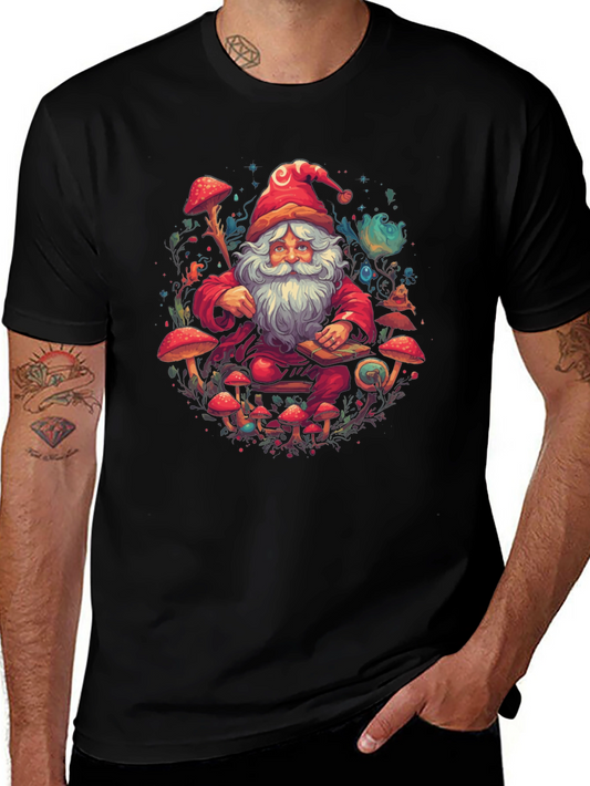 Psychedelic Santa T-Shirt - Funky Mushroom Design