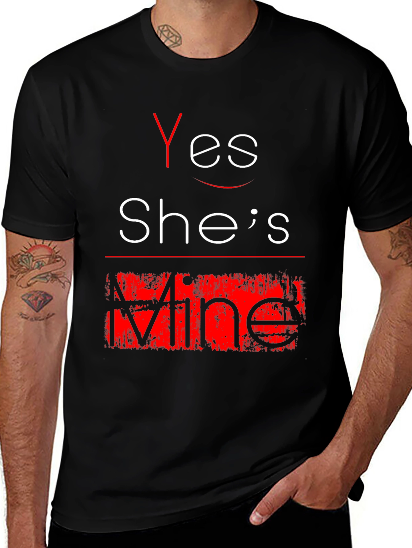 Yes Shes Mine Funny Graphic Tee - Black T-Shirt