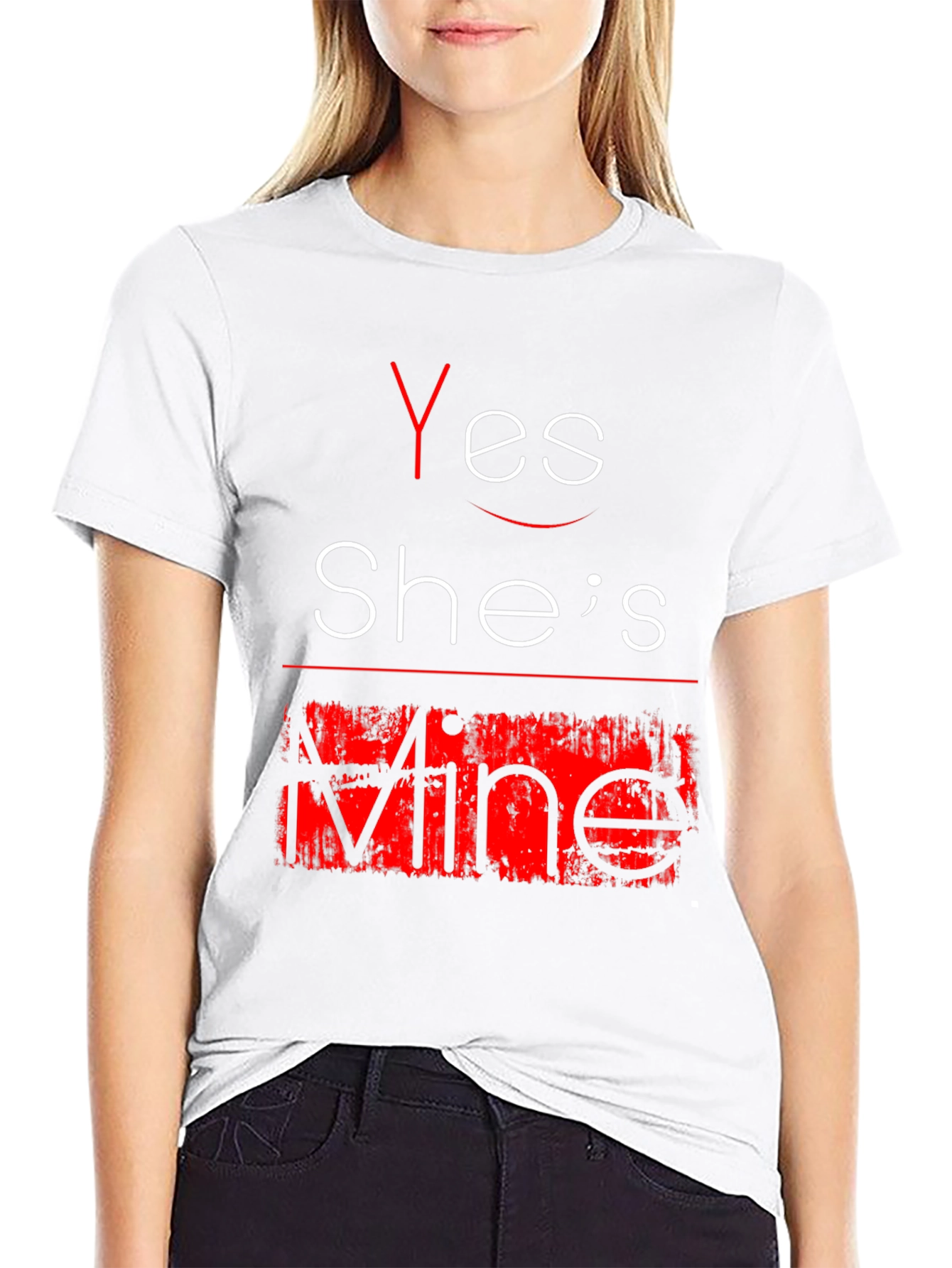 Yes Shes Mine Funny Graphic Tee - Black T-Shirt