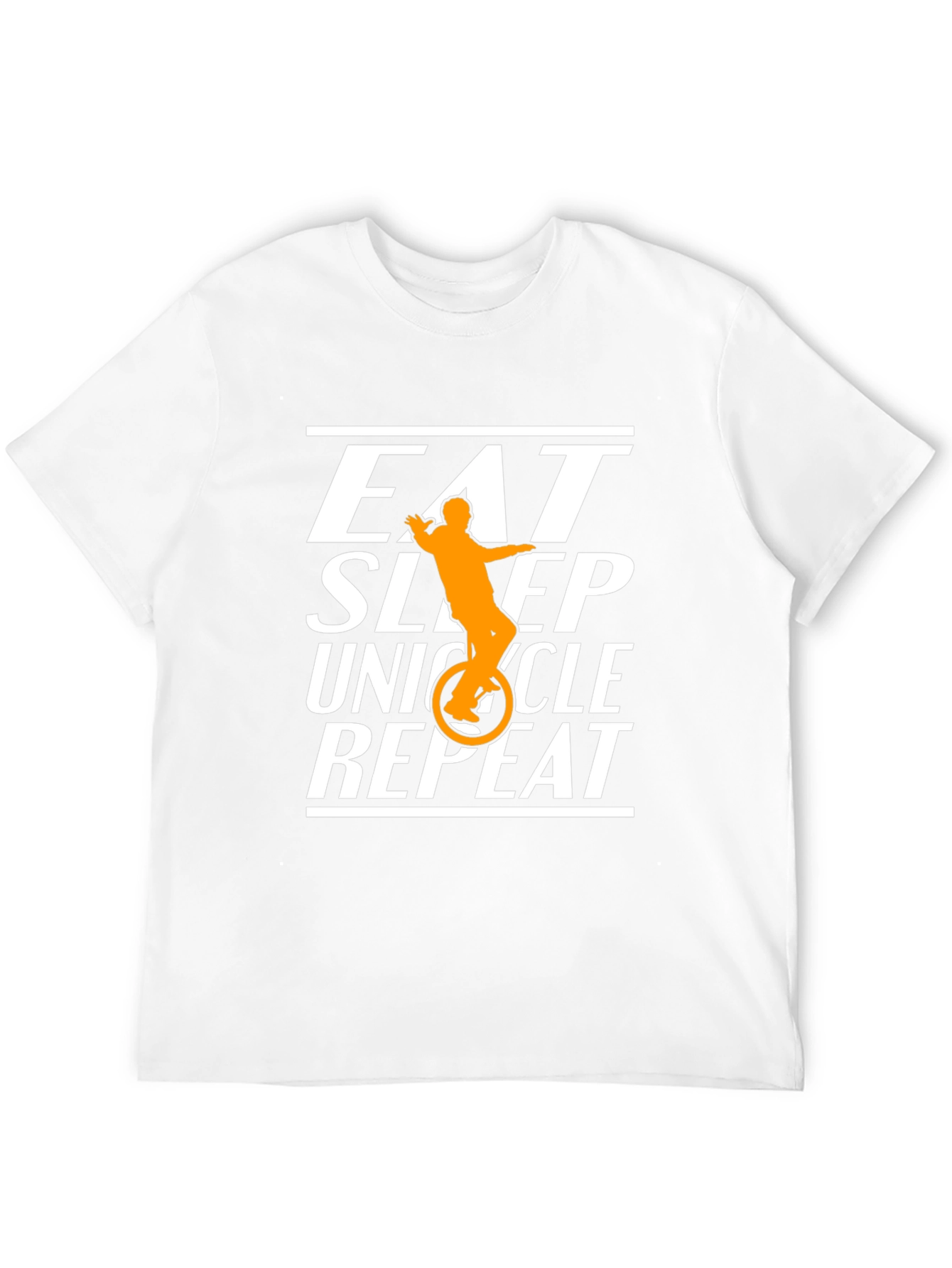 Eat Sleep Unicycle Repeat Black Graphic T-Shirt
