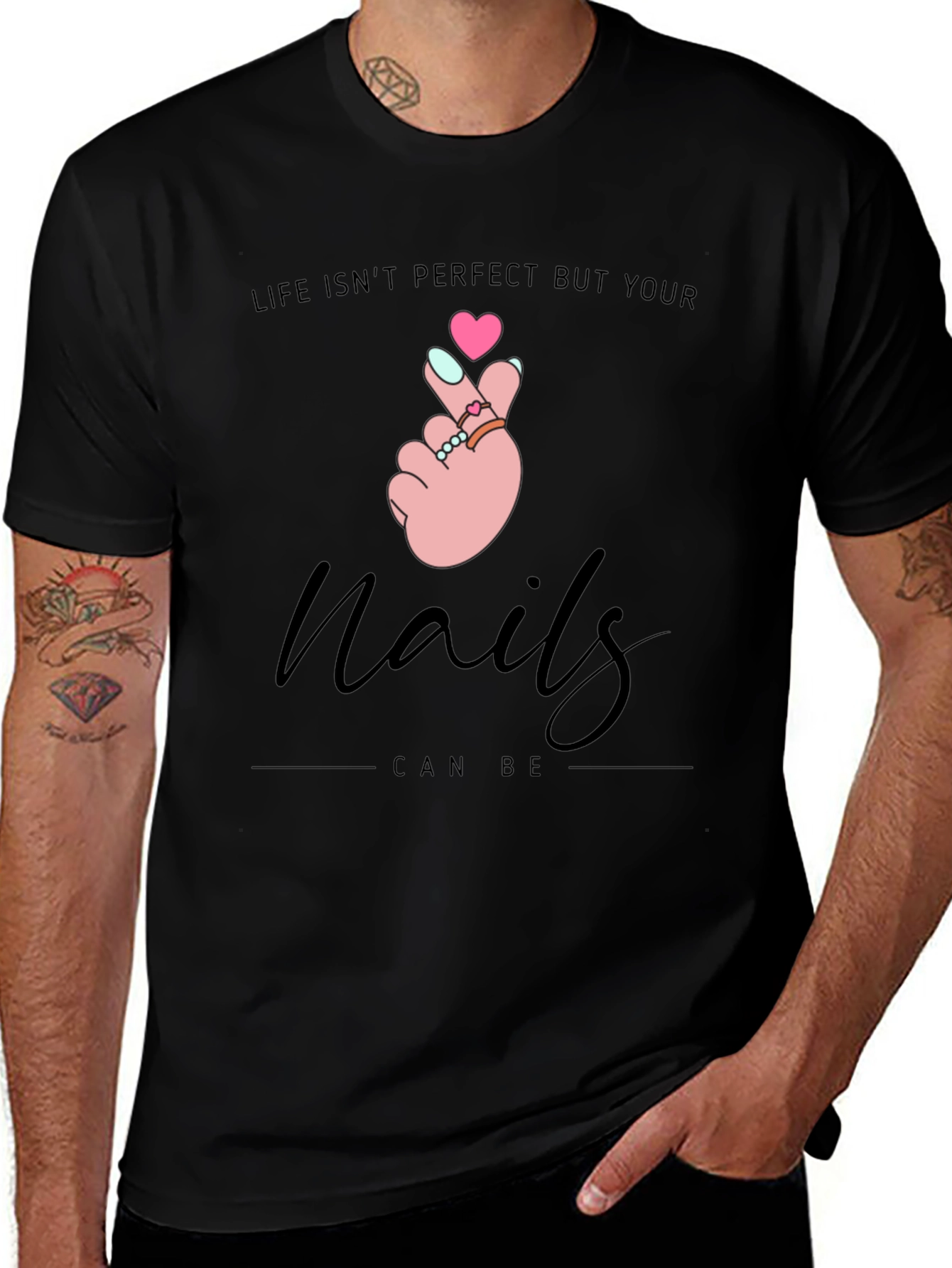 Nails Can Be Perfect T-Shirt - Stylish Graphic Tee