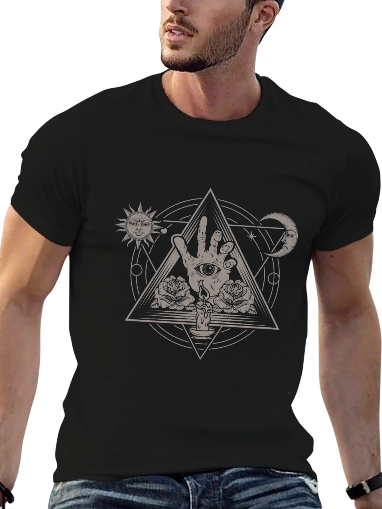 Mystic Eye Hand Triangle Graphic Tee