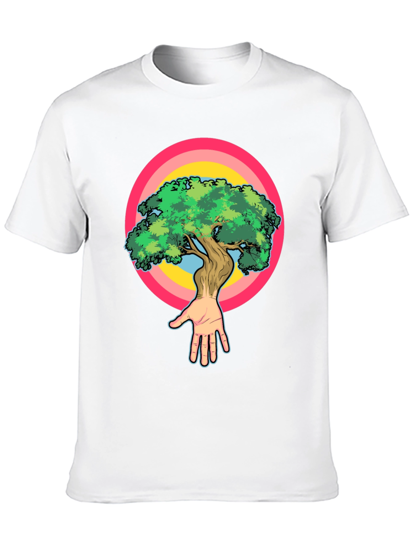 Nature Hand Tree Graphic Black T-Shirt