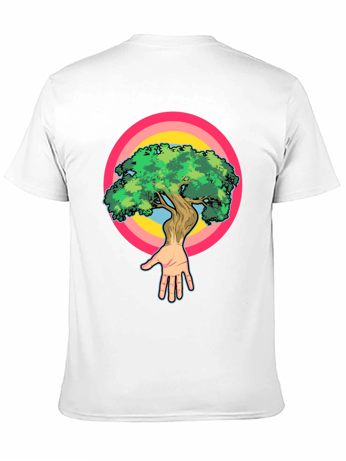 Nature Hand Tree Graphic Black T-Shirt