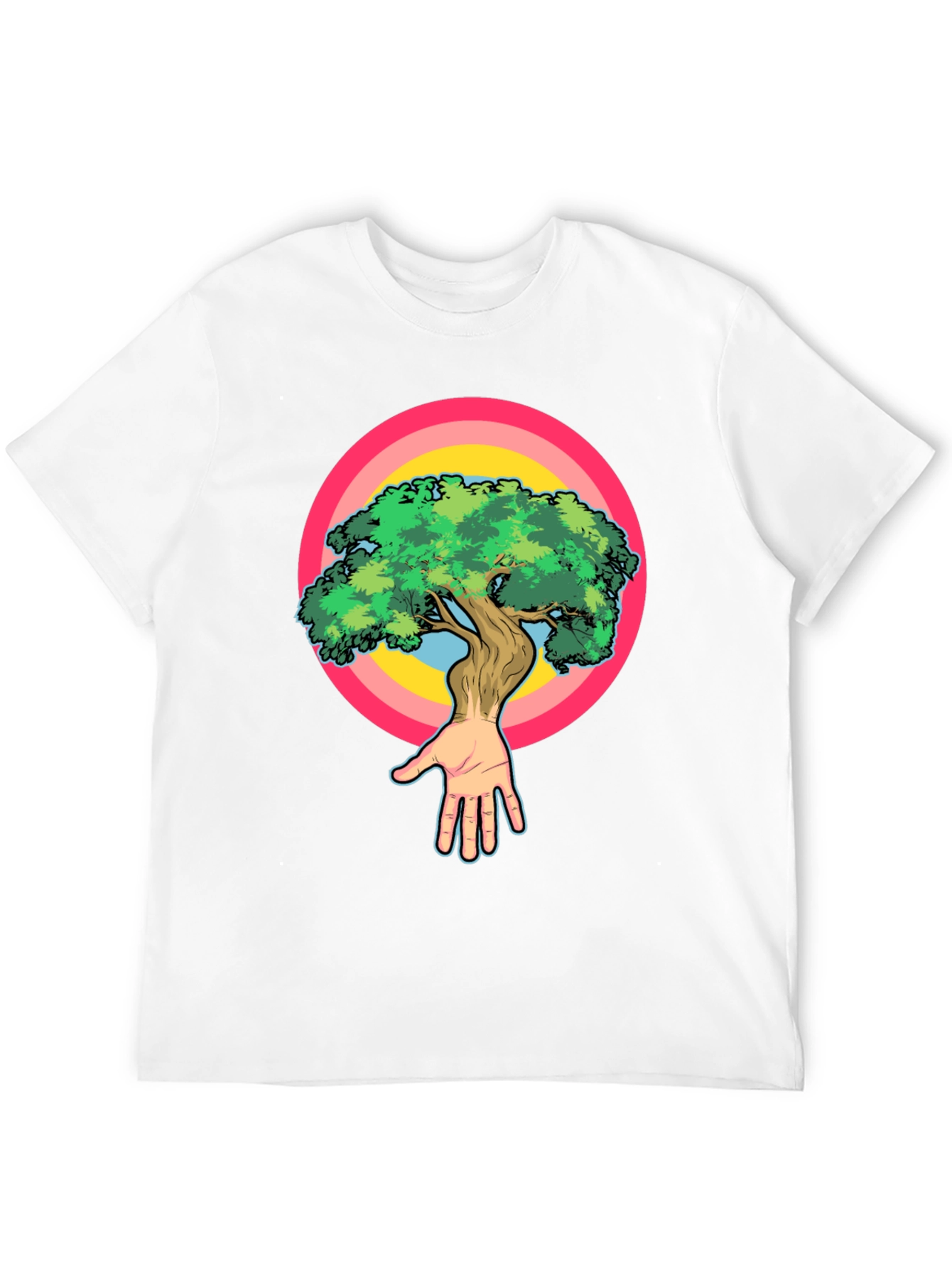 Nature Hand Tree Graphic Black T-Shirt