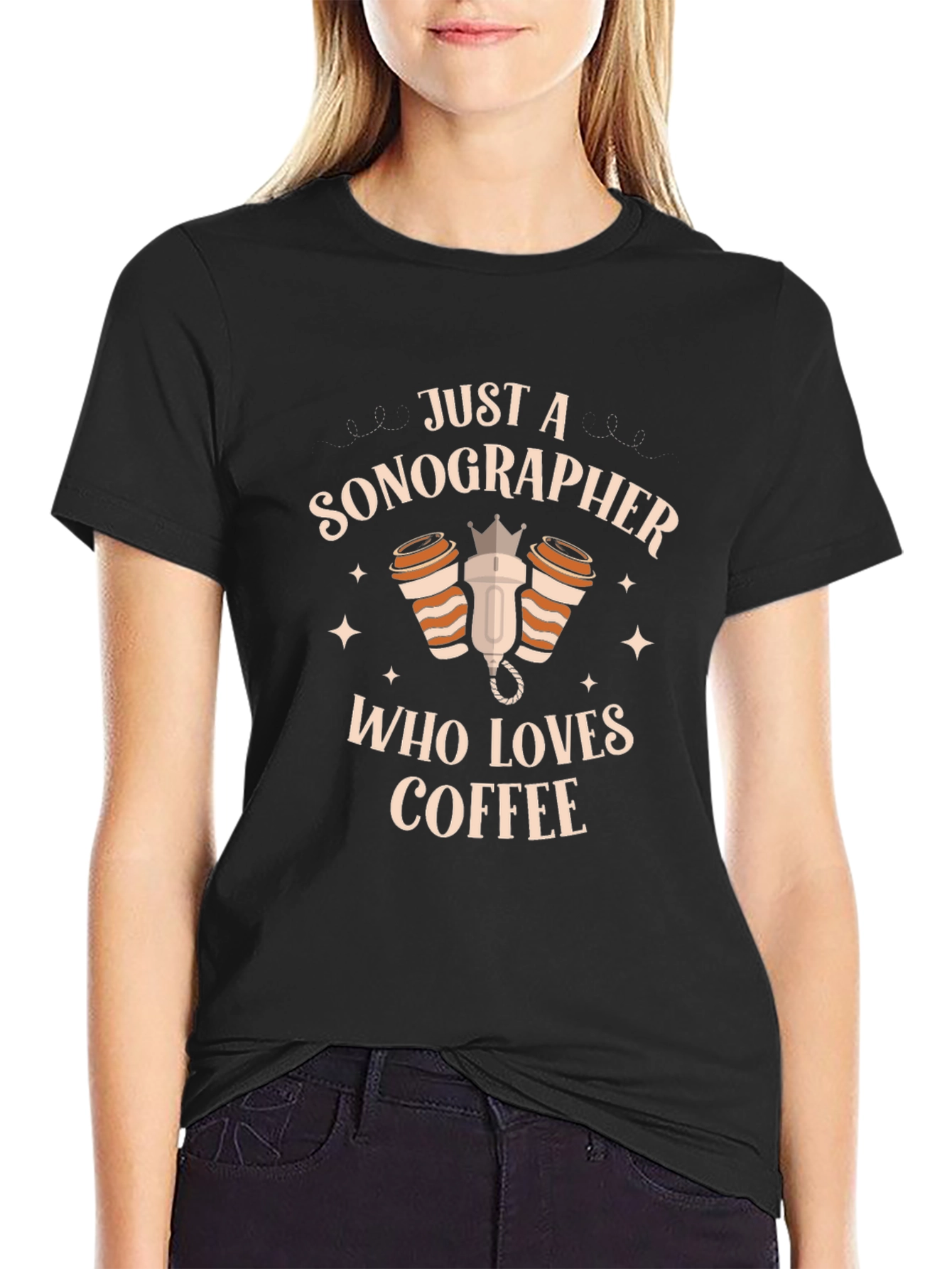 Sonographer Coffee Lover Graphic T-Shirt