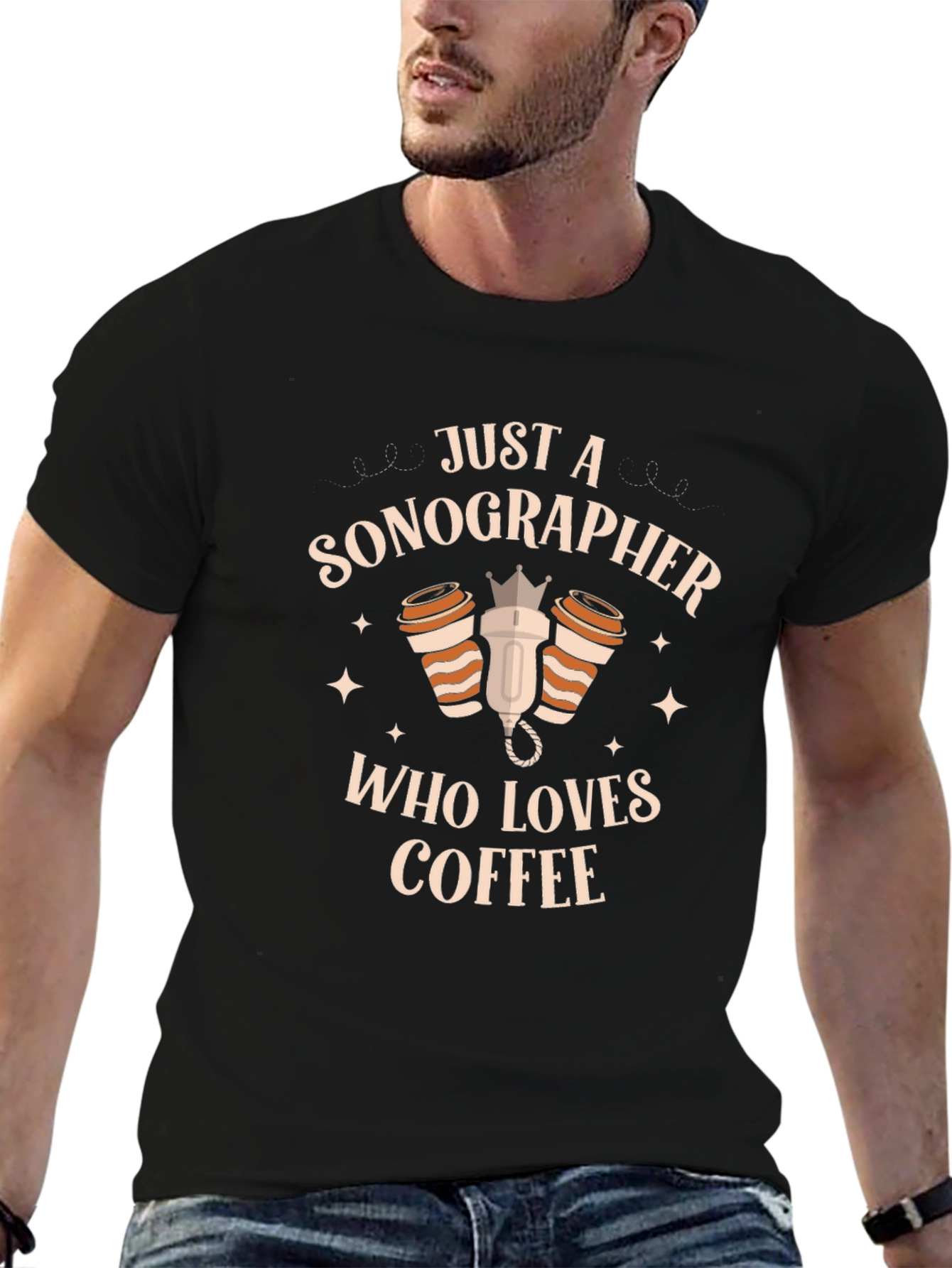 Sonographer Coffee Lover Graphic T-Shirt