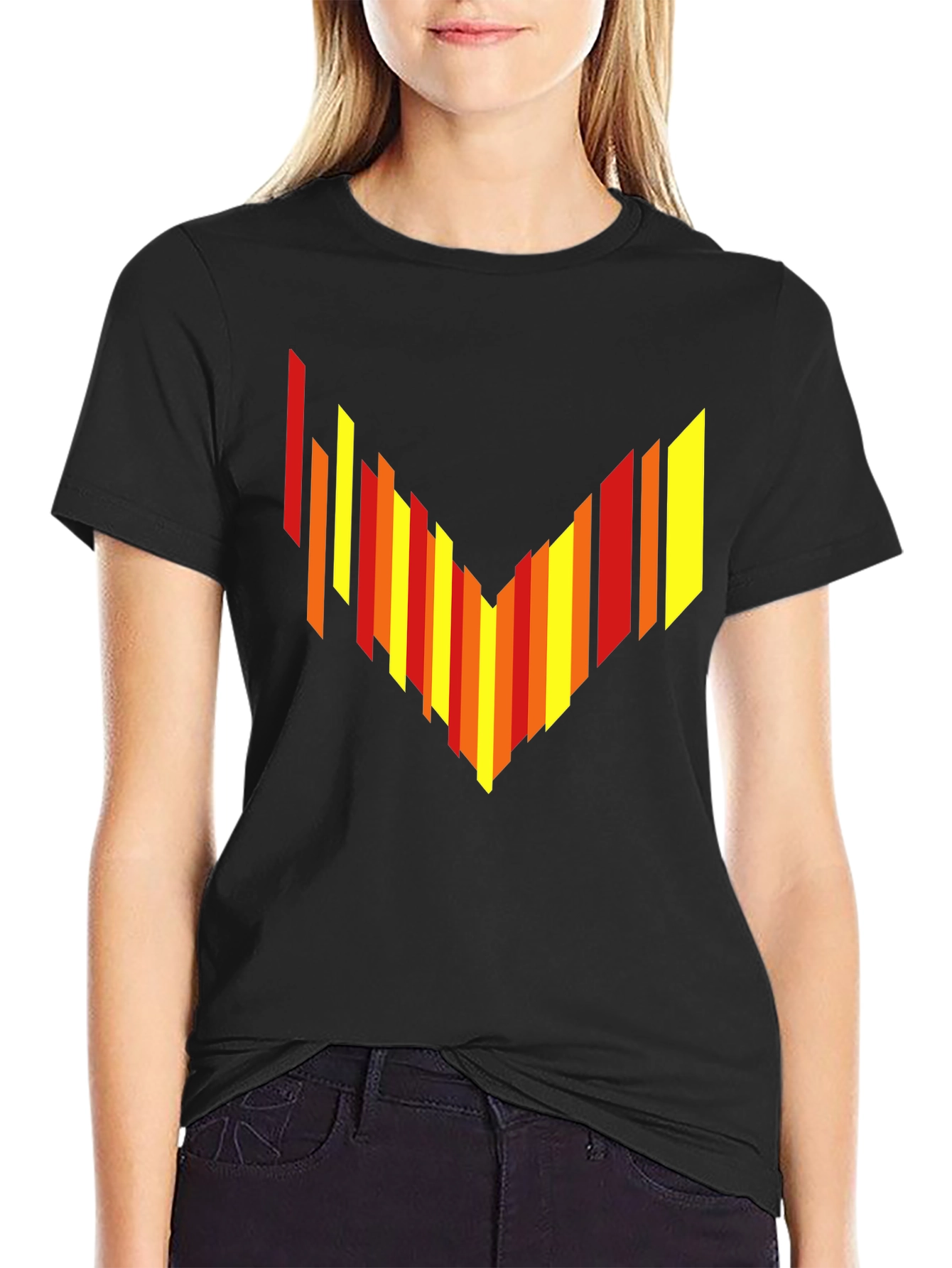Geometric Arrow Graphic Tee - Mens Black T-Shirt