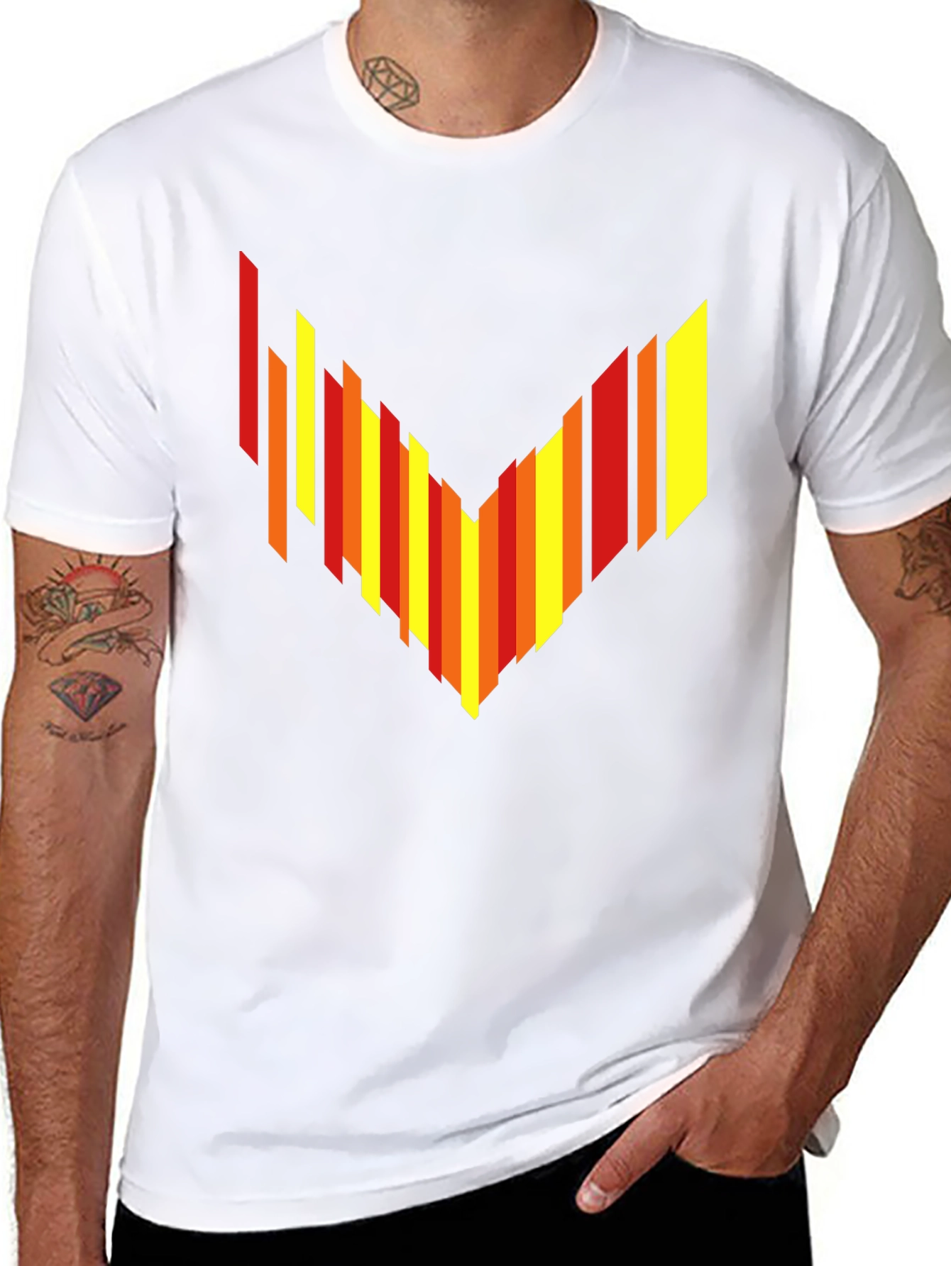 Geometric Arrow Graphic Tee - Mens Black T-Shirt