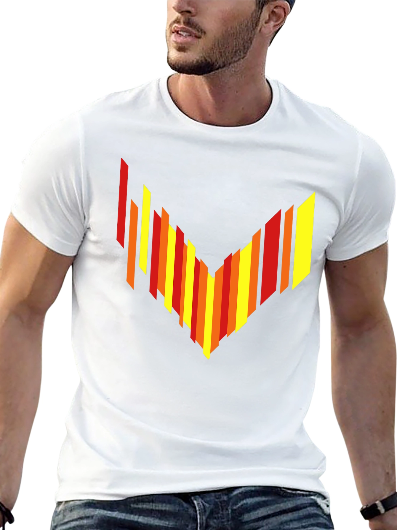 Geometric Arrow Graphic Tee - Mens Black T-Shirt