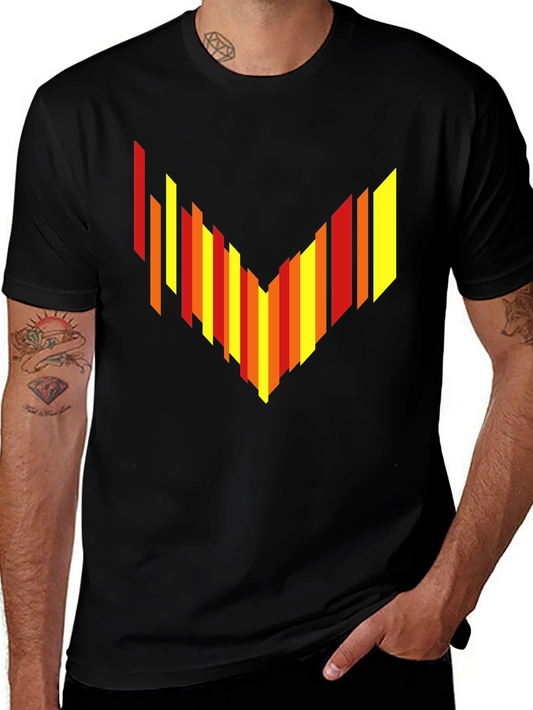 Geometric Arrow Graphic Tee - Mens Black T-Shirt