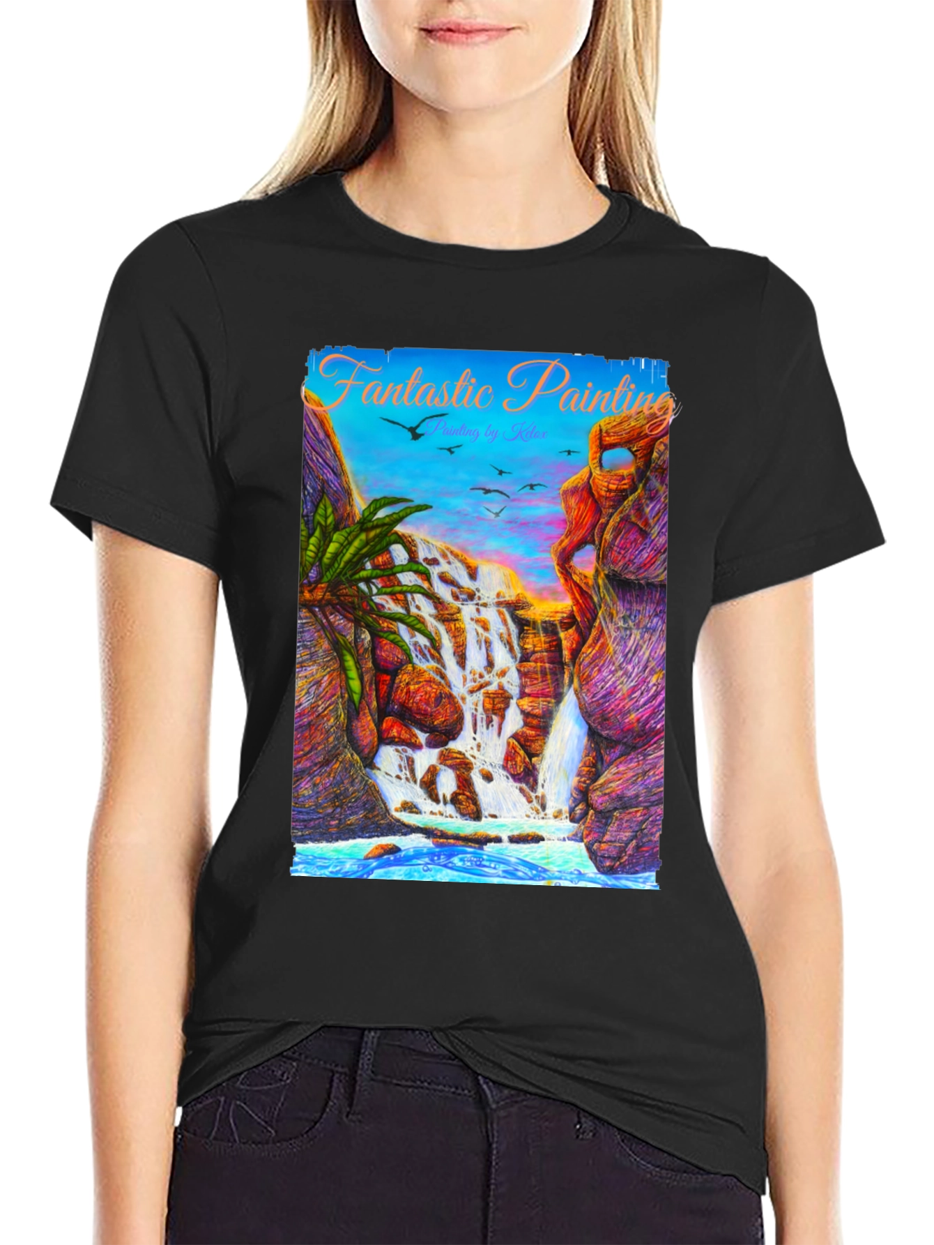 Fantastic Painting Waterfall T-Shirt