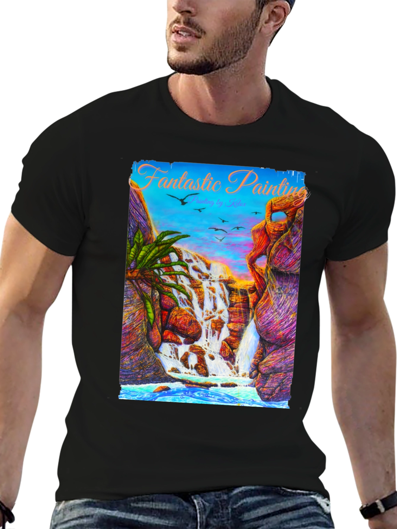 Fantastic Painting Waterfall T-Shirt