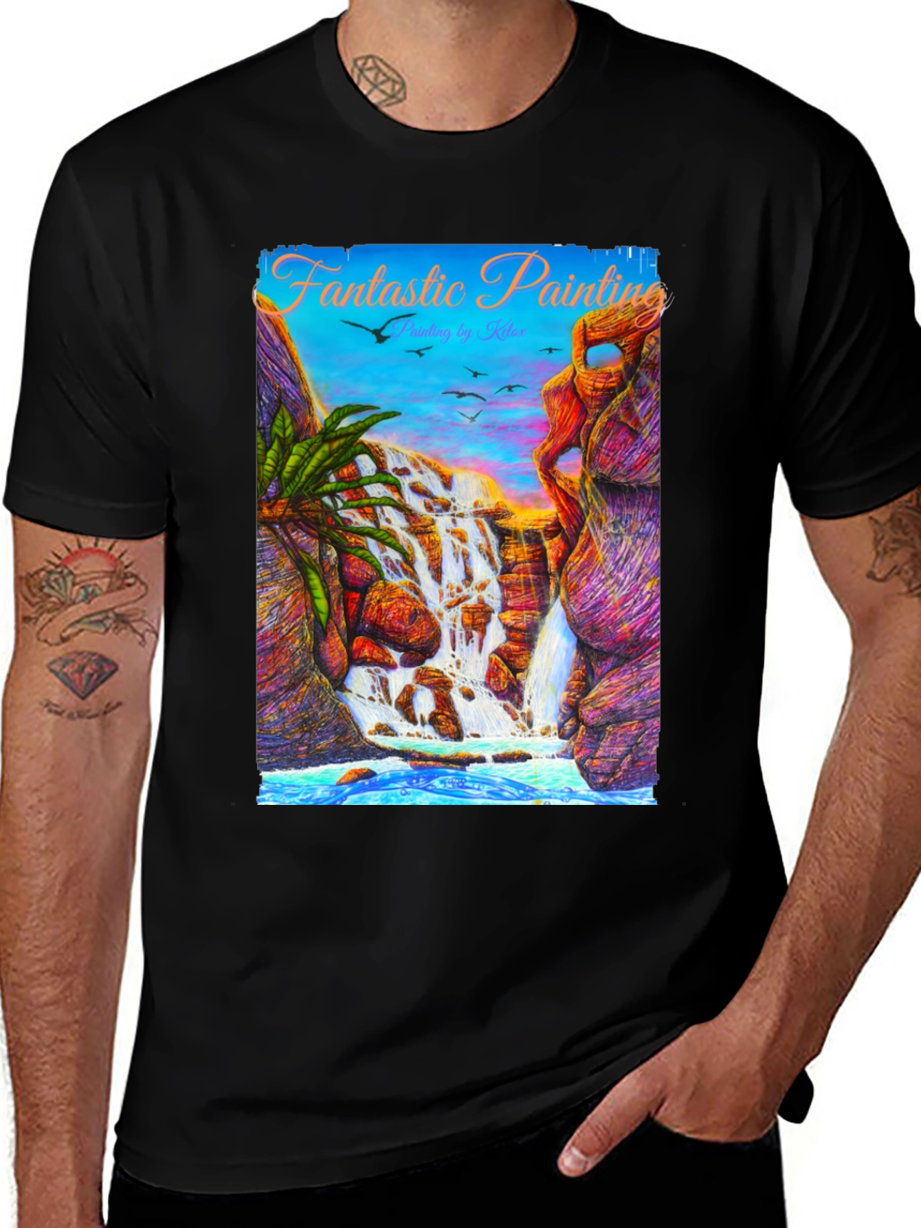 Fantastic Painting Waterfall T-Shirt