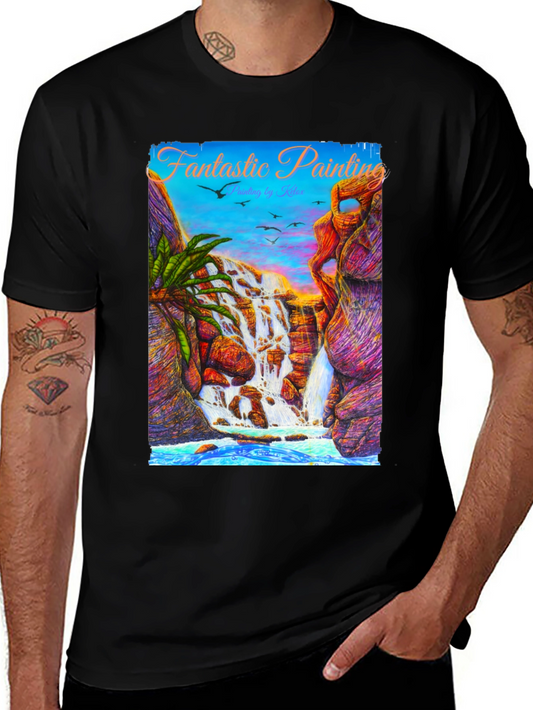 Fantastic Painting Waterfall T-Shirt