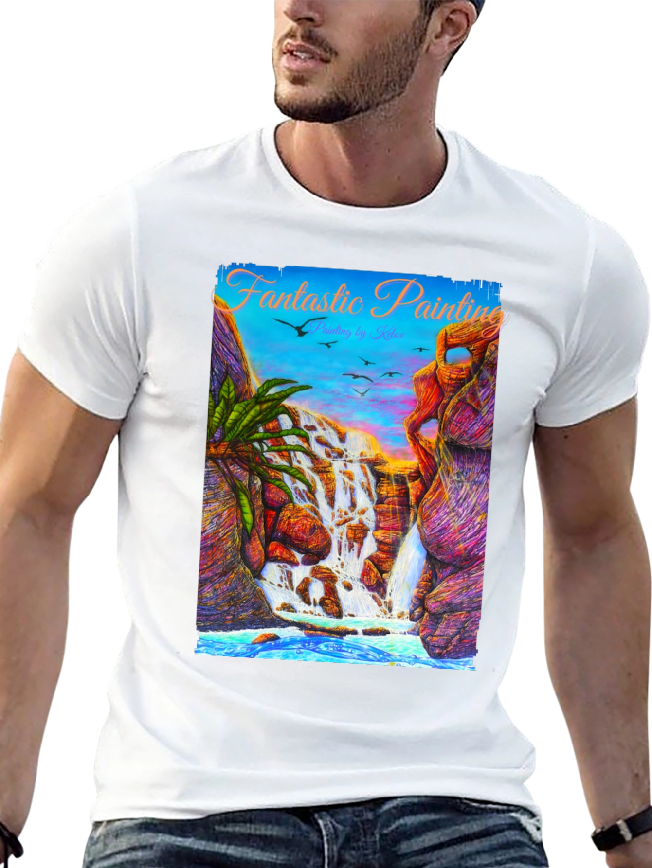 Fantastic Painting Waterfall T-Shirt