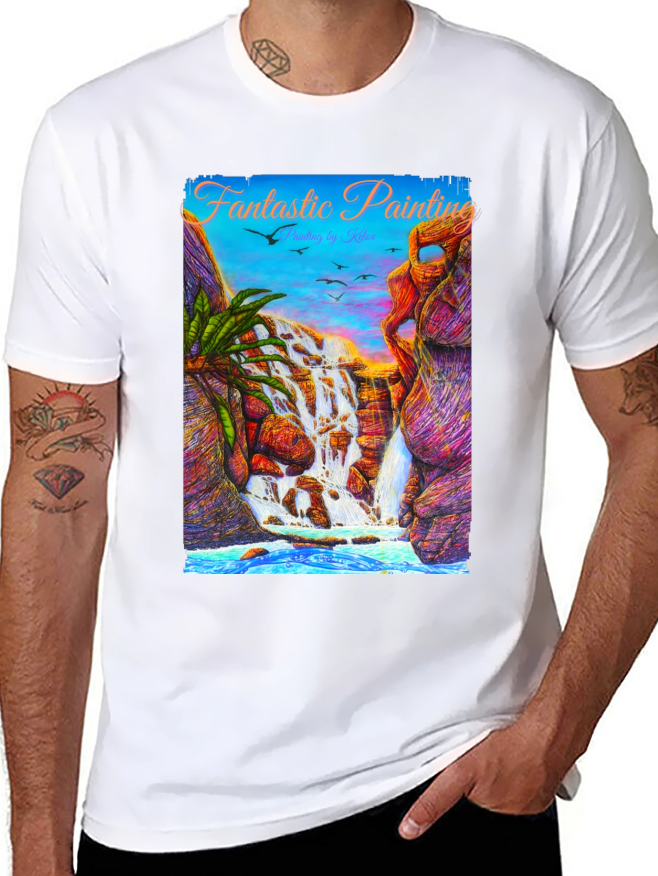 Fantastic Painting Waterfall T-Shirt
