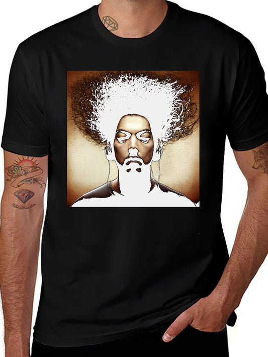 Abstract Afro Graphic Black T-Shirt