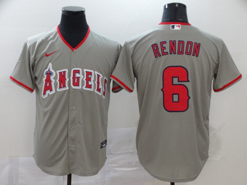 Men's Los Angeles Angels Anthony Rendons #6 Gray Sewn Baseball Jerseys