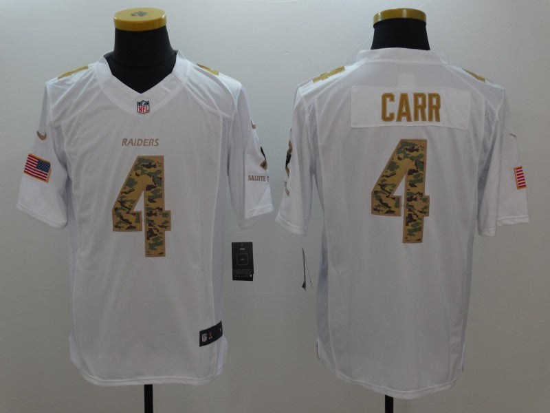 Men's Las Vegas Raiders Derek Carr #4 White Alternate Game Jerseys