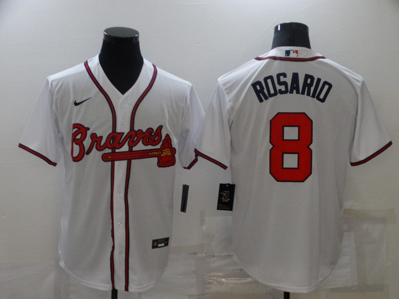 Men's Atlanta Braves Eddie Rosario #8 White Replica Jerseys