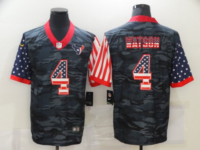 Men's Houston Texans Deshaun Watson #4 Gray Camouflage Game Player Jerseys