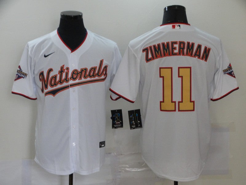 Men's Washington Nationals Ryan Zimmerman #11 White Replica Baseball Jerseys