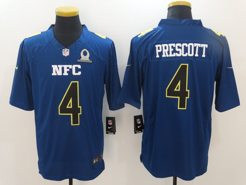 Men's Dallas Cowboys Dak Prescott #4 Blue Game Jerseys