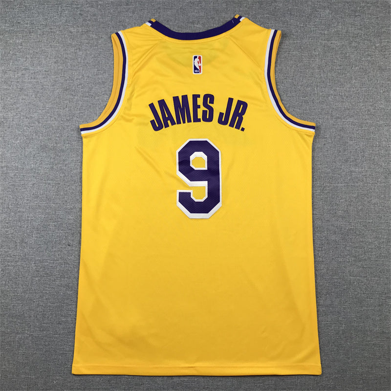 Men's Los Angeles Lakers Bronny James #9 Gold Swingman Player Jerseys - Icon Edition