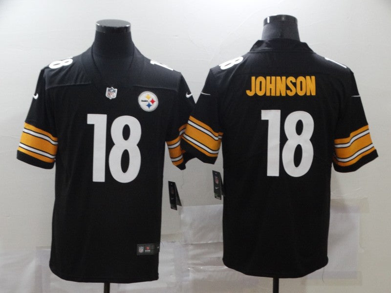 Men's Pittsburgh Steelers Diontae Johnson #18 Black Game Jerseys