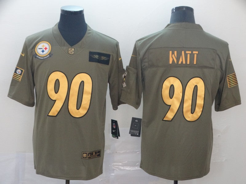 Men's Pittsburgh Steelers T.J. Watt #90 Brown Alternate Game Jerseys
