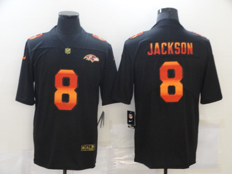 Men's Baltimore Ravens #8 Lamar Jackson Black Authentic Game Player Jerseys