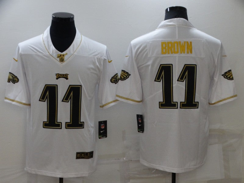 Men's Philadelphia Eagles A.J. Brown #11 White Player Game Jerseys